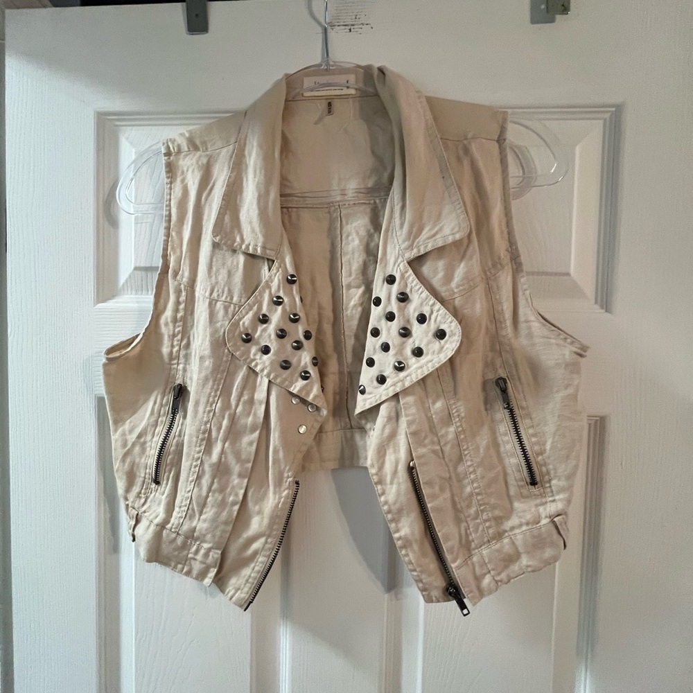 Love Tree Cream Studded Vest